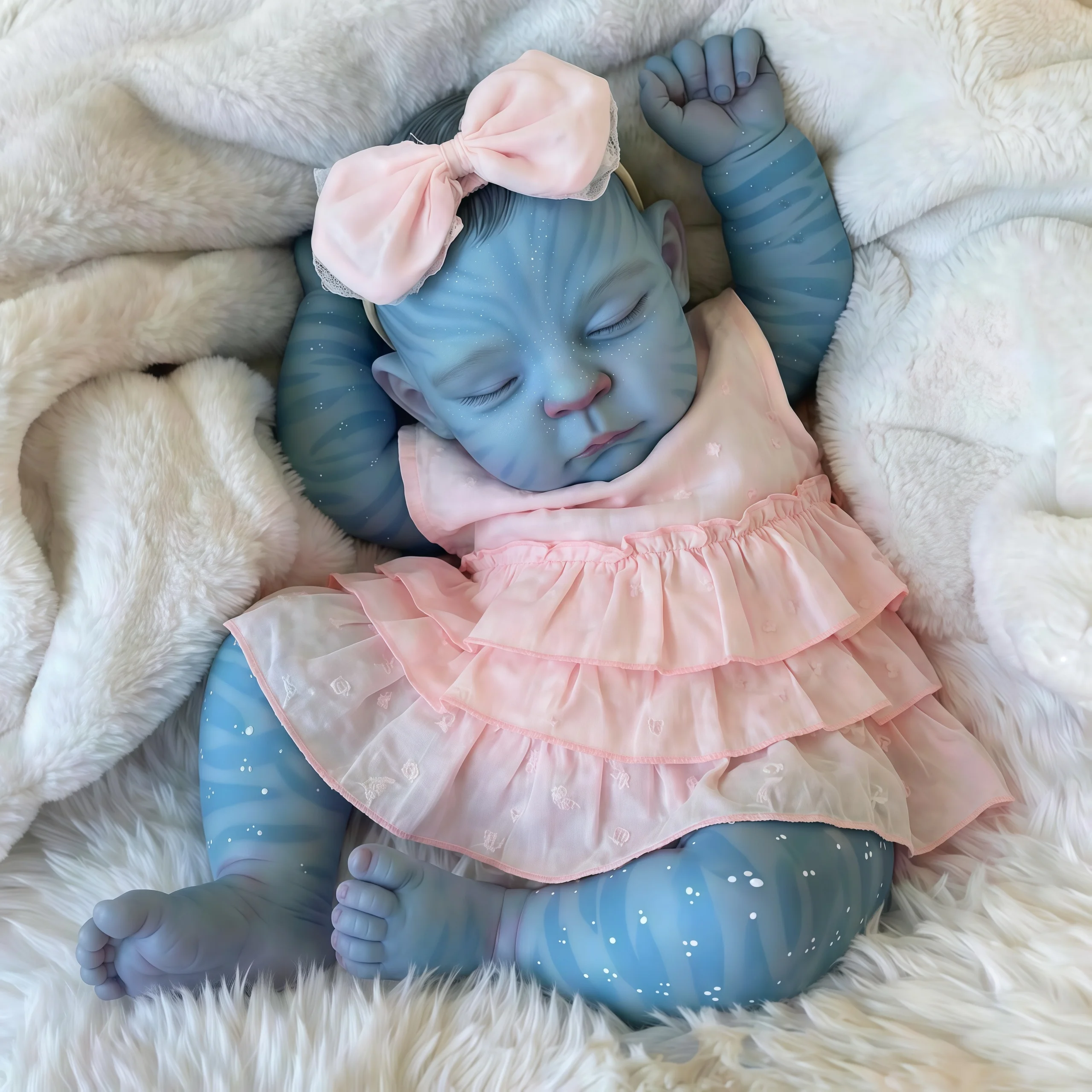 NPK 20-Inch Peaches Avatar Realistic Full Body Reborn Baby Doll Handmade Collectible with 3D Skin Visible Veins