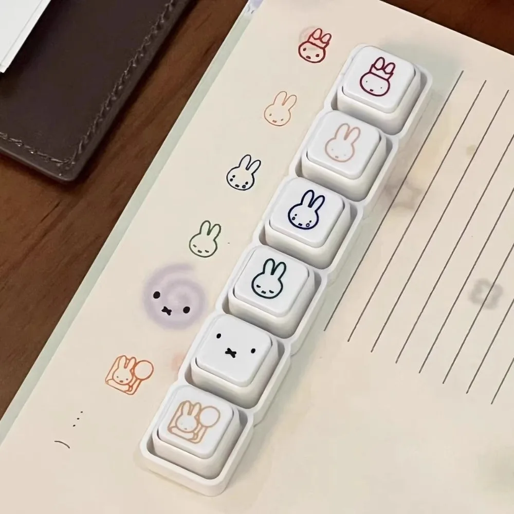 Miffy Kawaii Muster Stempelabzieher Abnehmbarer Lichtempfindlicher Stempel Handkonto Notizblock DIY Dekoration Süßes Geschenk Spielzeug