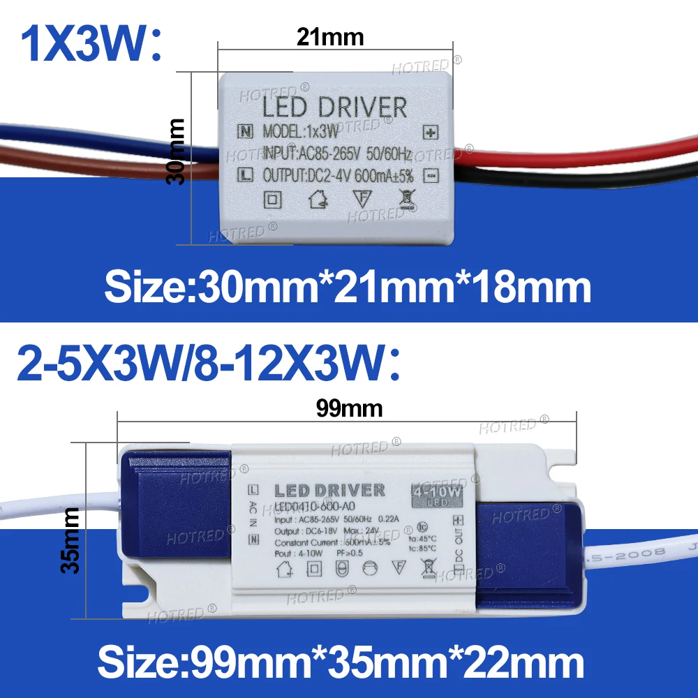 LED Power Supply Driver 600mA 3W10W 20W 30W 36W 40W 50W 1X3W 2-8X3W 8-12X3W 12-18X3W Panel Lighting Constant CurrentTransformers