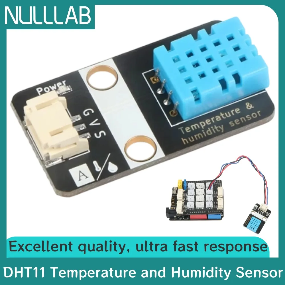 DHT11 Temperature and Humidity Sensor Single‑Wire Communication Support 3.3V/5V Wide Voltage Input Compatible with ESP32 Arduino