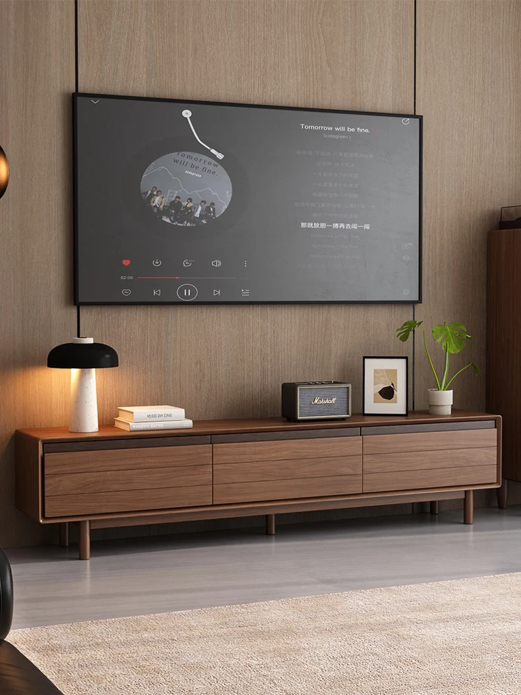 Solid wood TV cabinet, living room, ancient style combination coffee table, storage cabinet, integrated small apartment floor