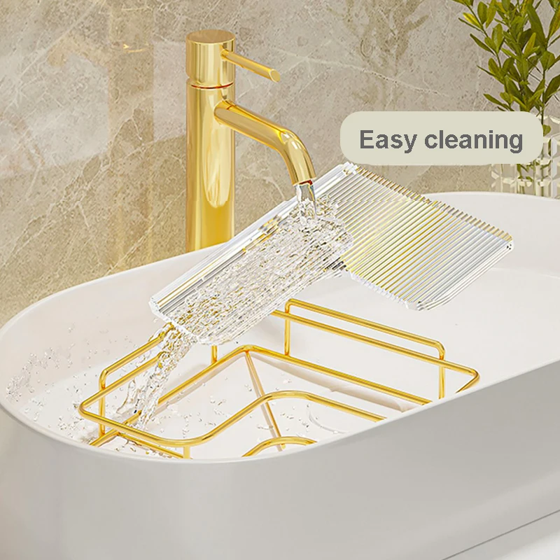 Luxury Acrylic Bathroom Shelf without Drilling Corner Shelf For Shower Kitchen Toilet Skincare Organizer Bathroom Accessories