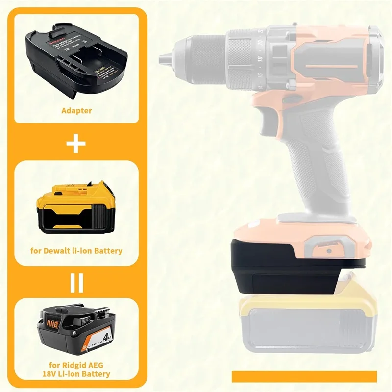 Conversor adaptador de bateria para milwaukee/dewalt 18v 20v bateria de lítio converter para ridgid 18v ferramentas elétricas conversor de bateria