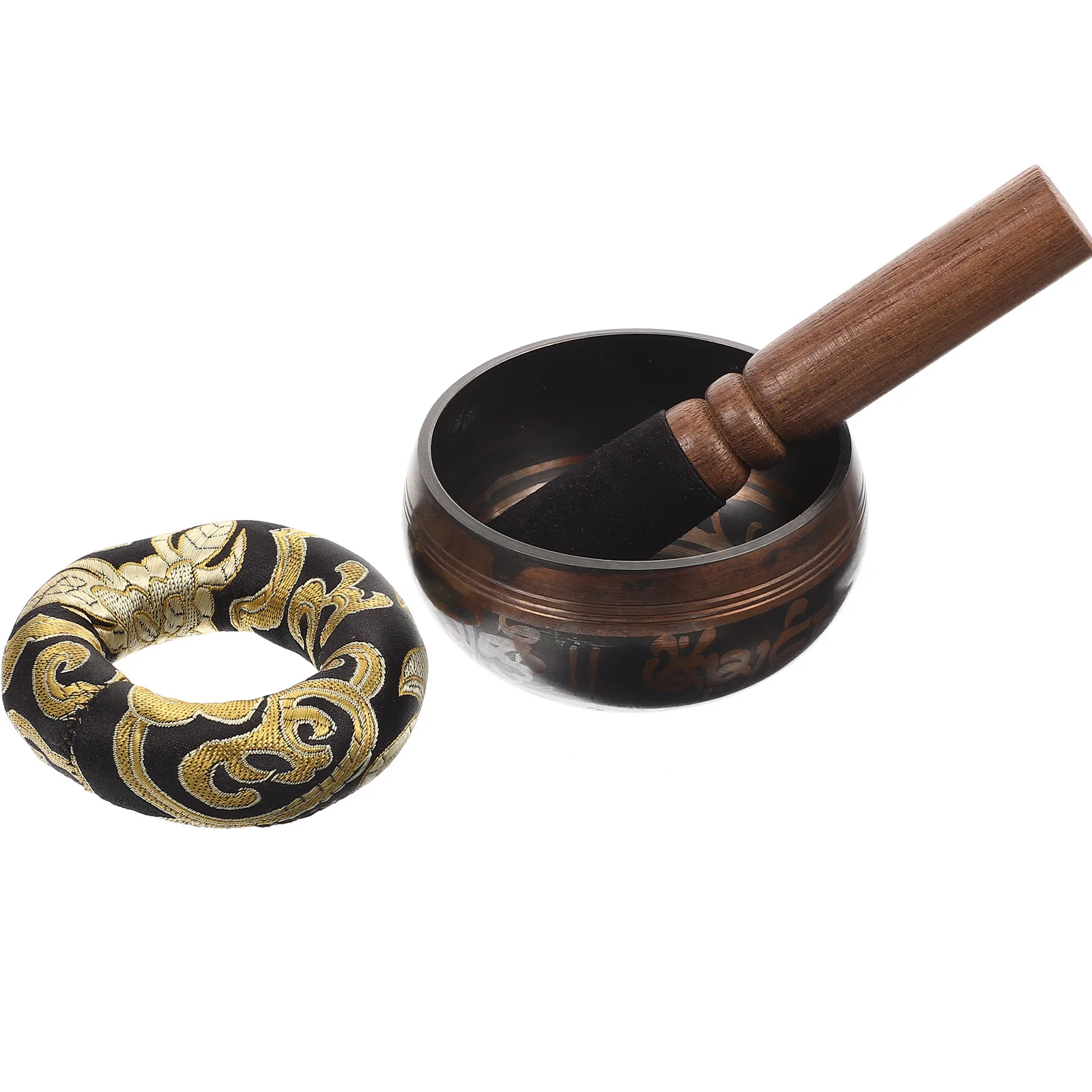 

1 set Singing Bowl Set Cushion Mallet For Meditation Yoga Relaxation Prayers Spiritual Therapy Home Decor Buddhism Supply Copper