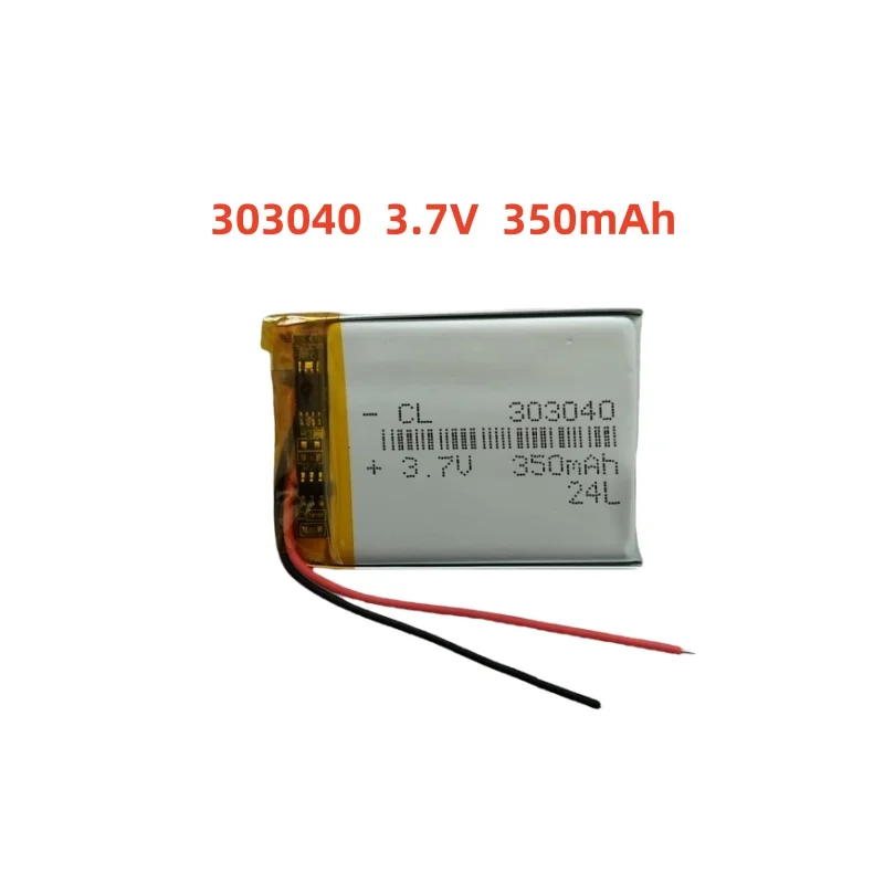 

3.7V 350mAh Li-Polymer Replacement Li Lipo Battery 303040 JST 2Pin 1.0/1.25/1.5/2.0/2.54mm Connector For GPS Camera LED