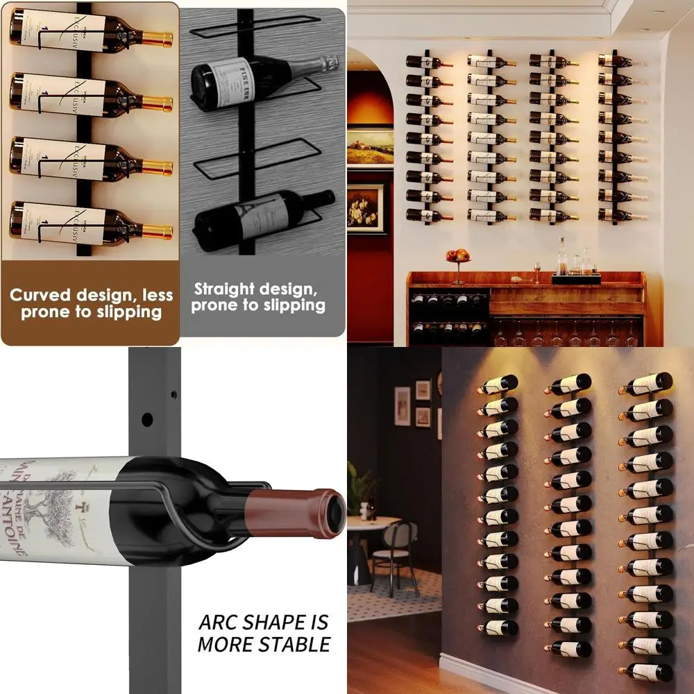 

3-Tier Wall-Mounted Wine Rack for 12 Bottles - Modular Design, Ideal for Kitchen, Dining, Bar, Wine Cellar