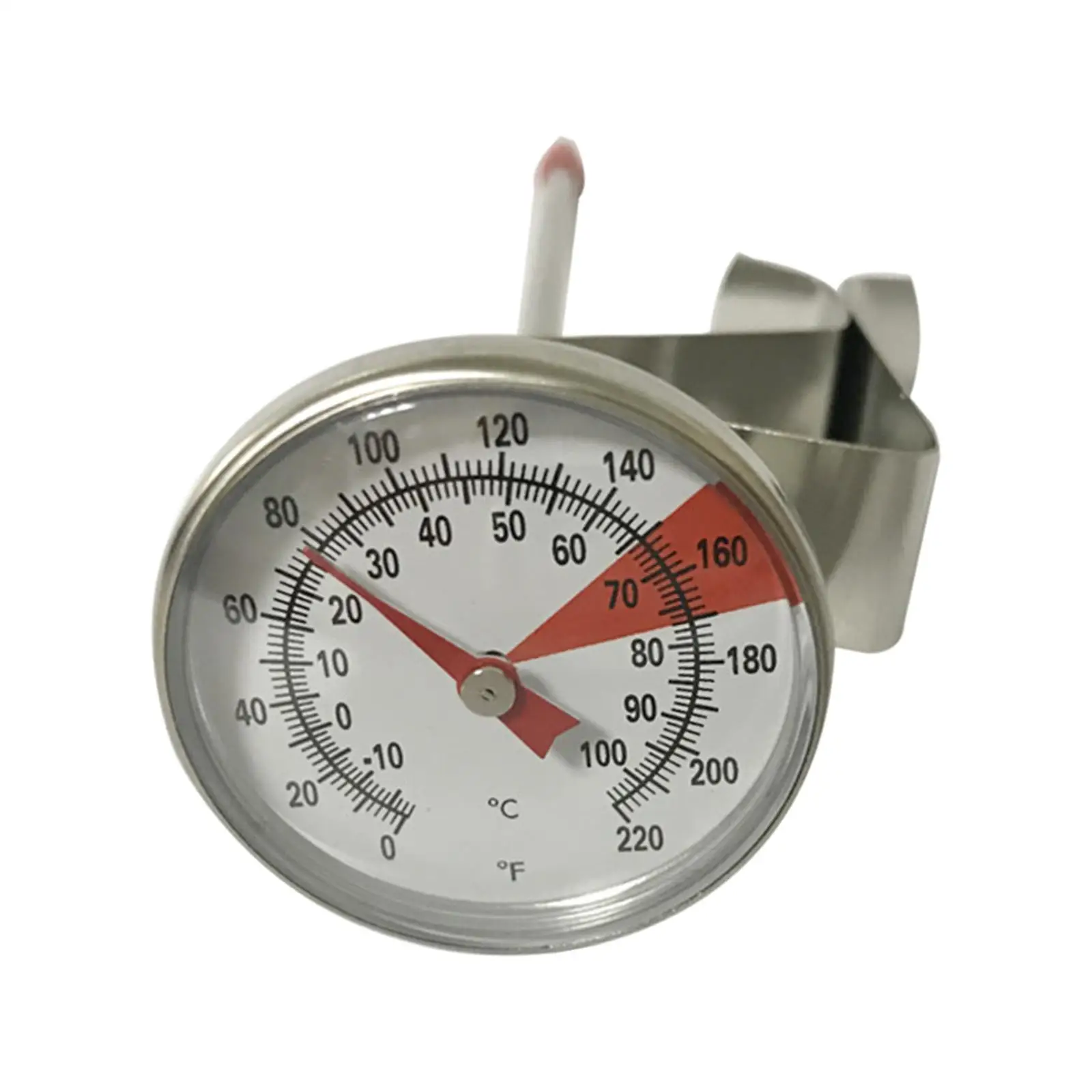 Milk Thermometer and Clip Kitchen Tools Instant Read Thermometer for Steak Milk Foam Cheese Making Frothing Milk Grill Turkey