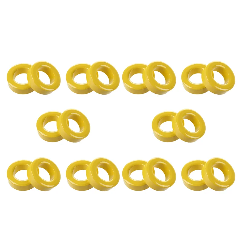 

AA14 New 20 Pcs 33Mm X 19Mm X 11Mm Yellow White Iron Core Ferrite Rings Toroid