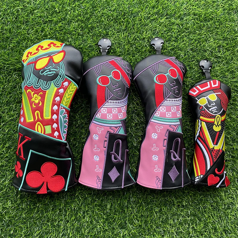 Kings and Queens and Knights Golf Club Wood Headcovers Driver Fairway Woods Hybrid Cover Fotografieren in Form von schneller Lieferung