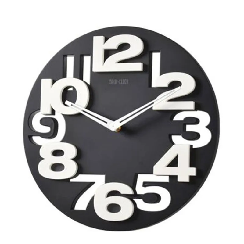 Three dimensional digital wall clock with hollow, silent and fashionable design