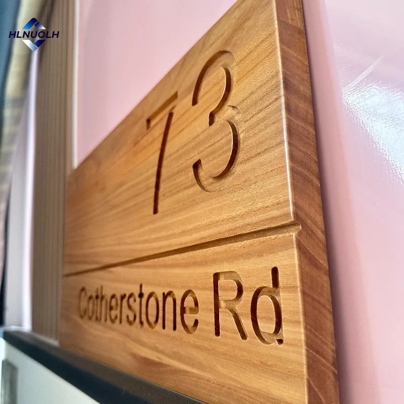 Personalized Design Door Sign Custom Wooden House Numbers Sign Address Plaque Laser engraving Letter Home Outdoor Name Plates