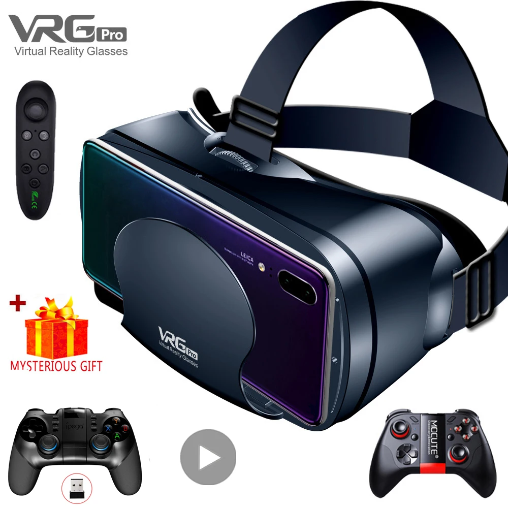 Virtual Reality 3D VR Headset Smart Glasses Helmet for Smartphones Cell Phone Mobile 7 Inches Lenses Binoculars Goggles Devices