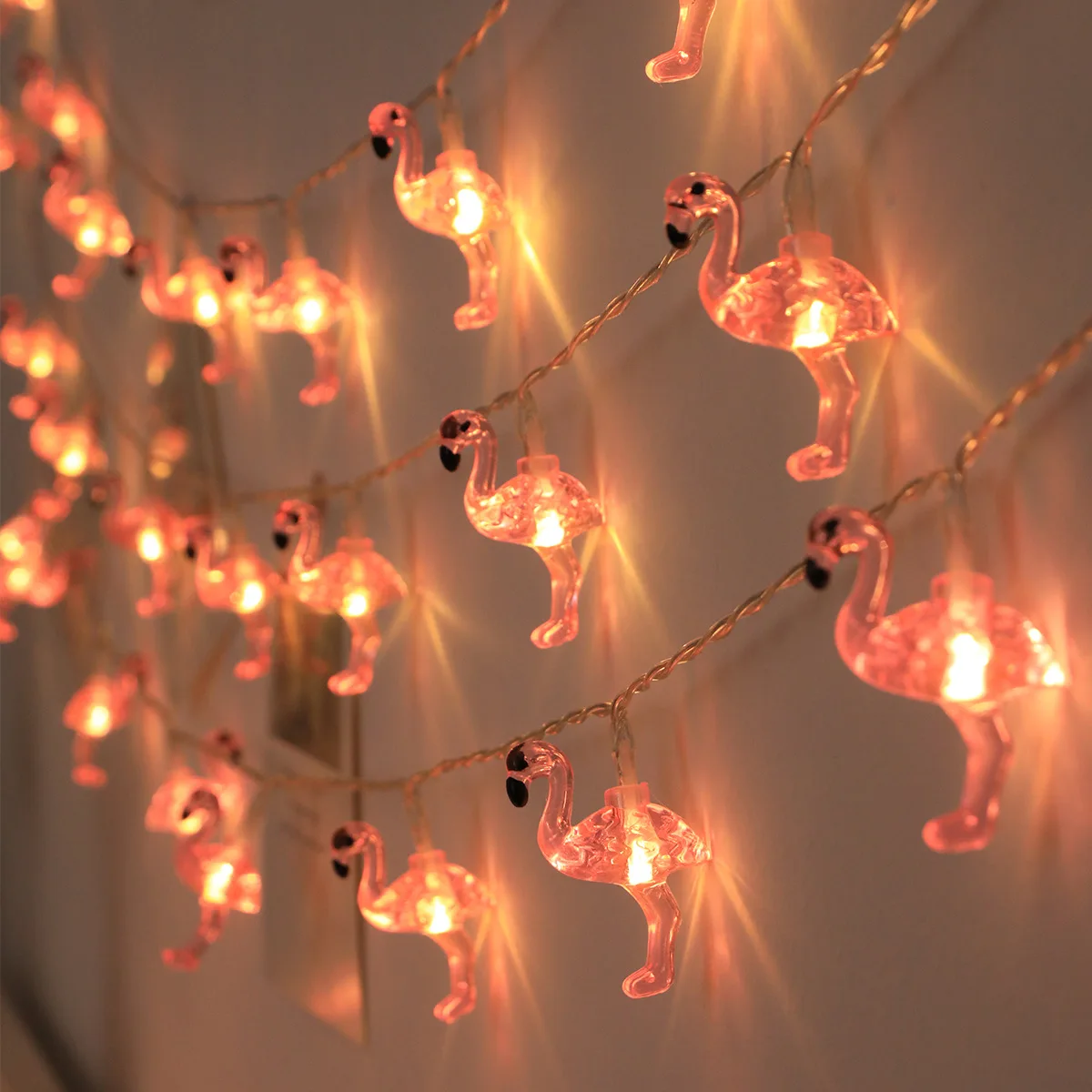 Mini Flamingo Vintage String Lights, Decorativa de Dia das Bruxas, Pátio, Jardim, Casa, 10m, 80 LED, 2024, 2024