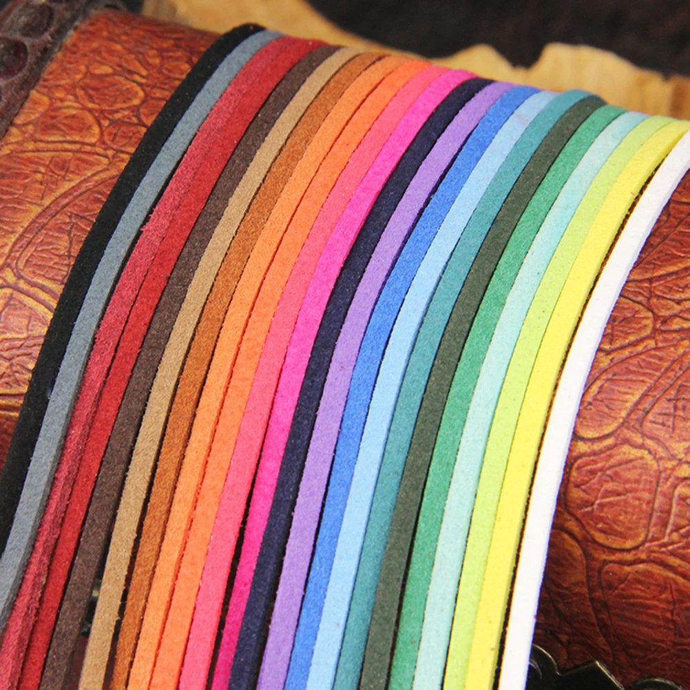 

30pcs Diy Jewelry Making Materials Faux Cord Suede Beading Thread Durable Necklaces Bracelets Accessories 3Mm Random