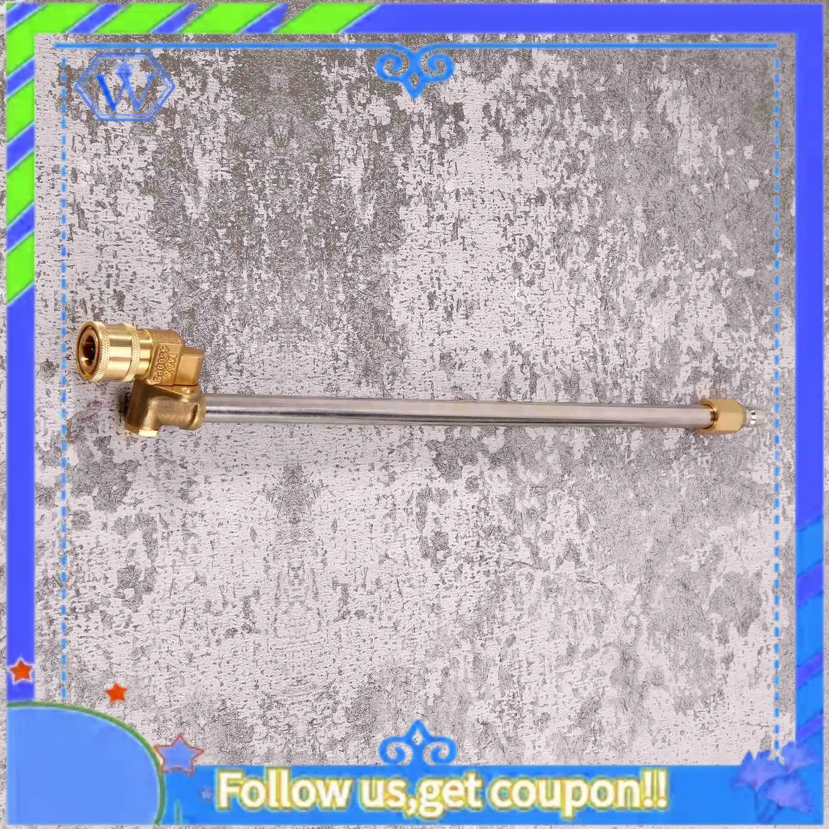 M46K-Pressure Washer Wand With Adjustable Angle Nozzle, 16 In Ch Spray Lance 180 Degree With 5 Angles Quick Connect Pivot Adapte