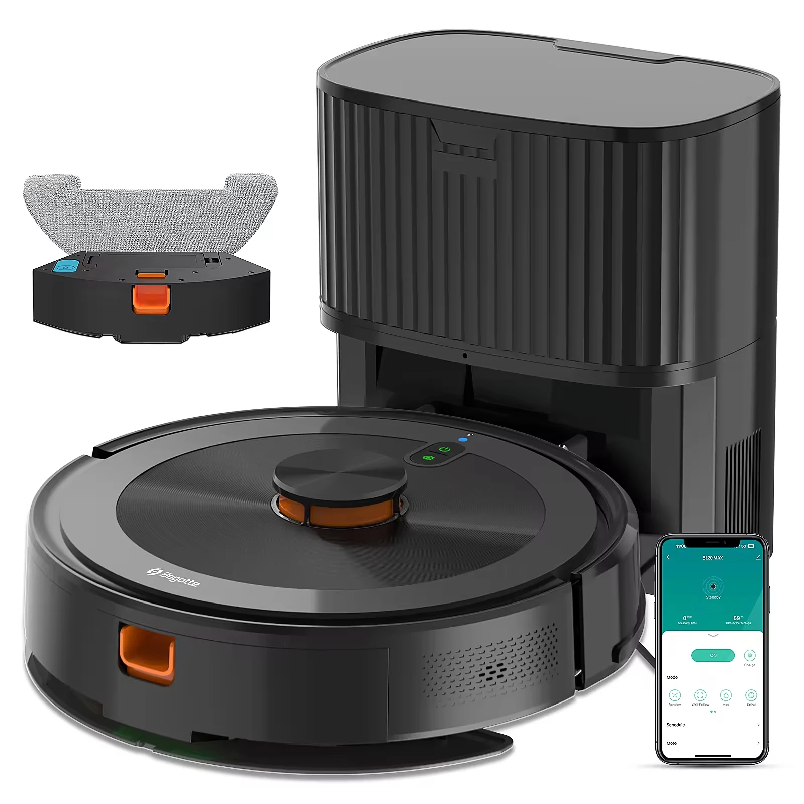 FY Multifunctional Smart Robot Vacuum Cleaner, Self Empty Dust Bin, Wet Dry Sweep Mop Robot with Battery Power Supply