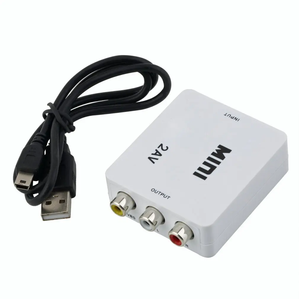 

Hot HDMI-compatible to RCA Converters HDMI-compatible to AV 1080P 3RCA CVBS Video Box Audio Adapter For PC Laptop HDTV DVD VCD