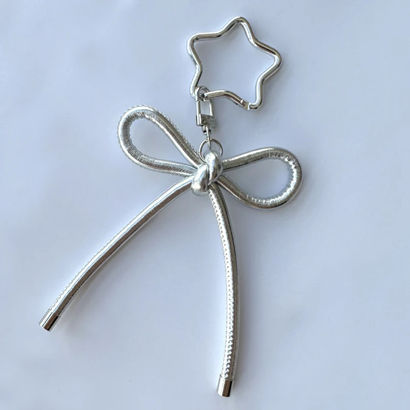 Korean Charms Silver Bowknot Bag Pendant Keychains Vintage Fashion Y2K Accessories Cute Phone Pendant Aesthetic Keychain Jewelry
