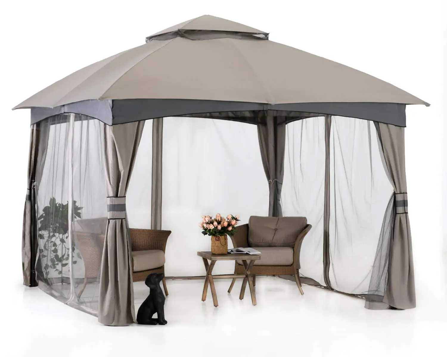 10x10 Patio Gazebo with Mosquito Netting 2