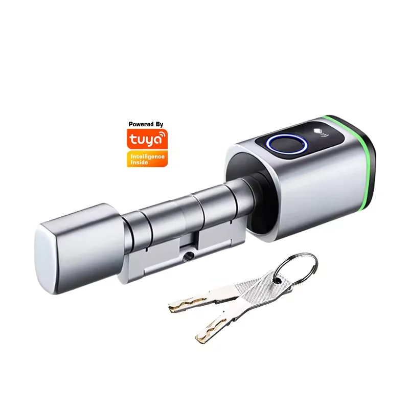 European Tuya APP Remote Keyless Fingerprint Replacement Wireless Smart Cylinder Door Lock