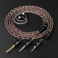 Red Chain Earphones Cable with Swappable Connector 2.5/3.5/4.4mm Earphone Cable Replacement for TRN MT1 MAX TA4