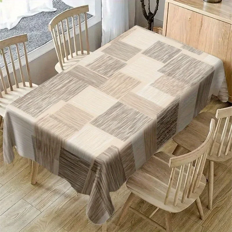 Soft, fashionable and beautiful square-textured tablecloth, machine washable and easy to clean.