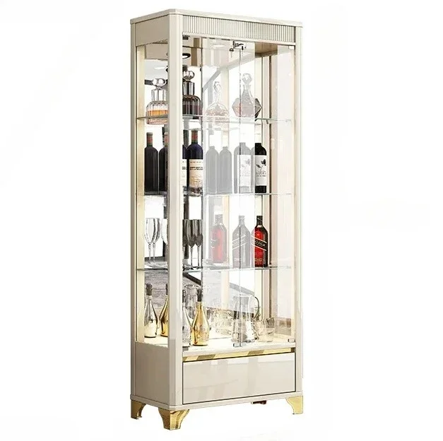 

Living Room Light Luxury High-End Wine Cabinet Small Apartment Glass Door Display Cabinet 2024 New Wall Storage Cabinet