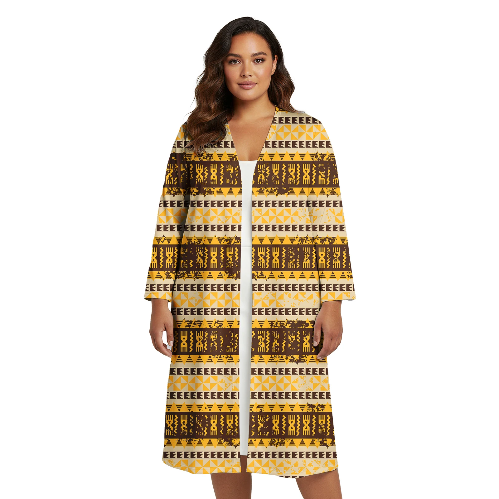 

Женский полинезийский кардиган с цветочным принтом больших размеров, свободное кимоно, топы с принтом тапа, блузка с длинными рукавами, заводская повседневная пляжная одежда