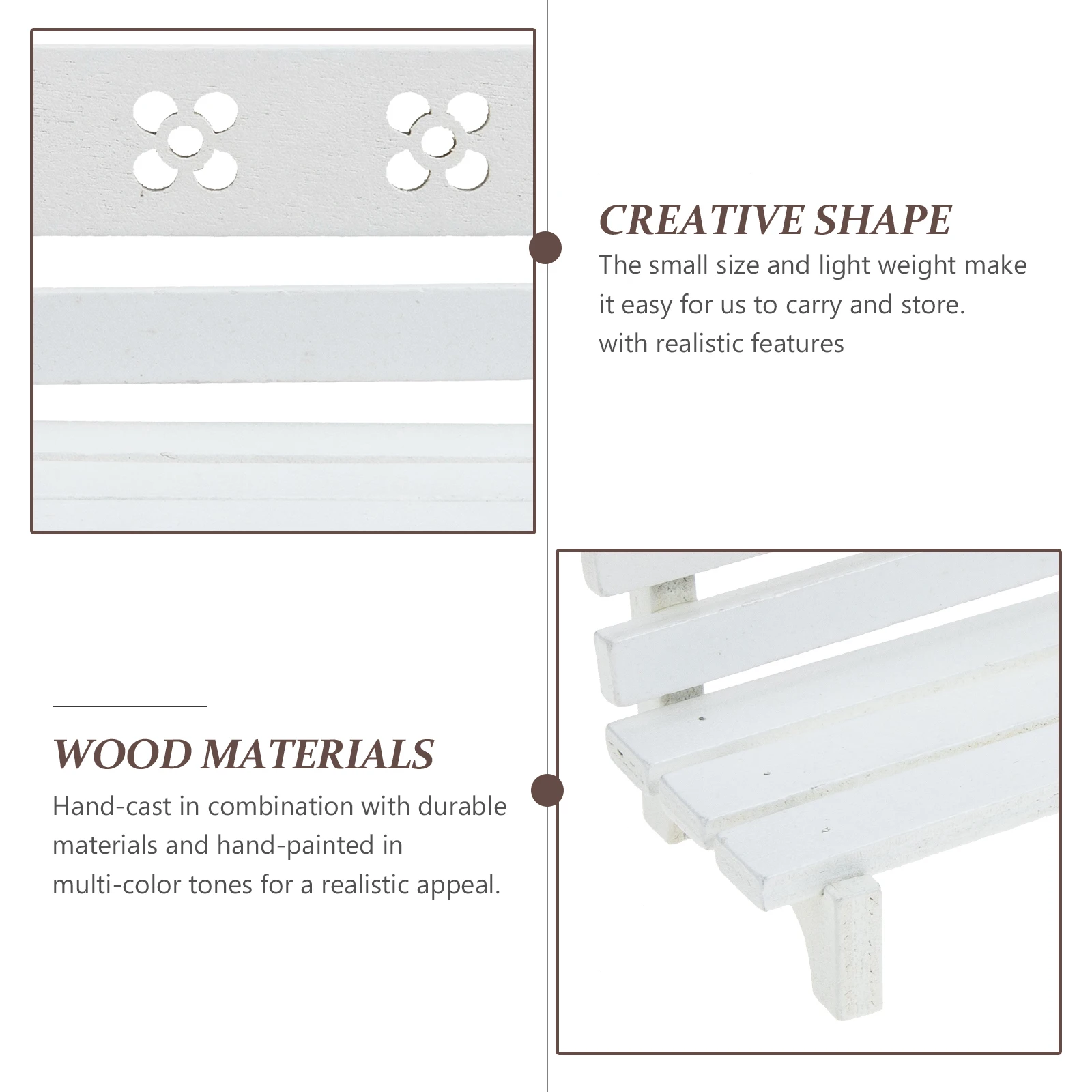 Drewniane Ozdoby na Ławki Parkowe Małe Ławki Miniaturowe Akcesoria do Domku dla Lalek Wróżkowe Mikro Krajobrazy Meble