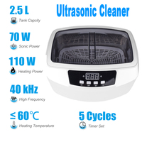 LEADSONIC Digital Ultrasonic Cleaner Bath 2.5L for Home Kitchen Wash Fruits Glasses Denture Tableware Jewelry Watch 220V EU Plug