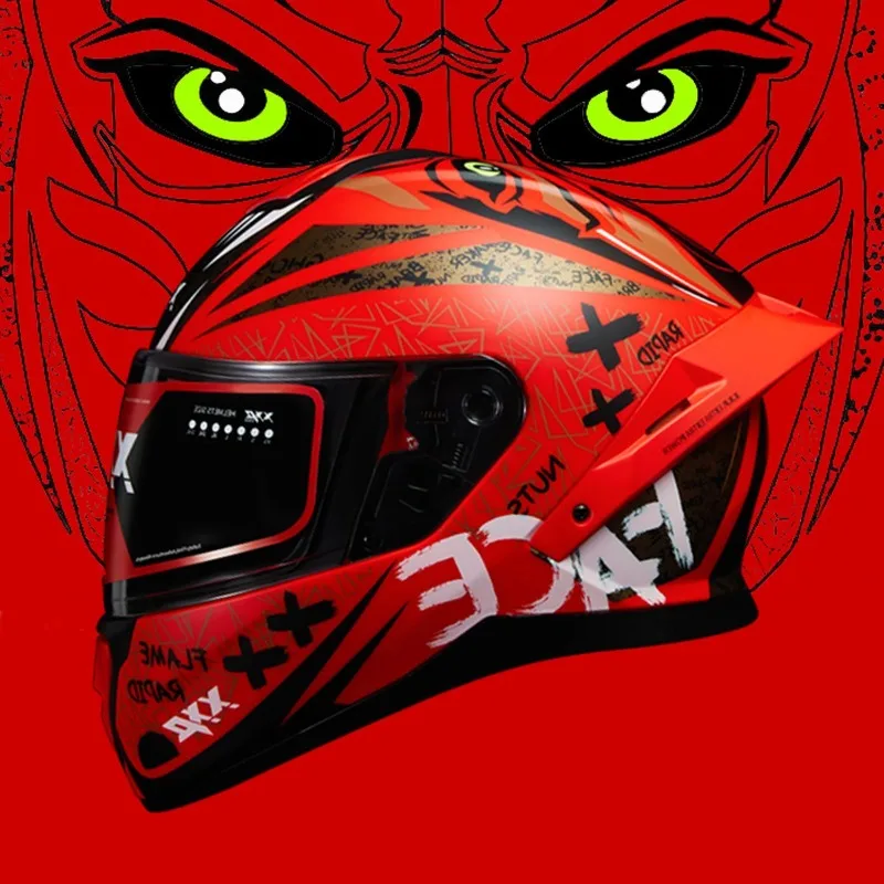 Motorcycle Helmet Anti-fog Dual Lenses Large Tail Full Face Helmets Men Women Motorbike Racing Helmets Casque Moto Casco