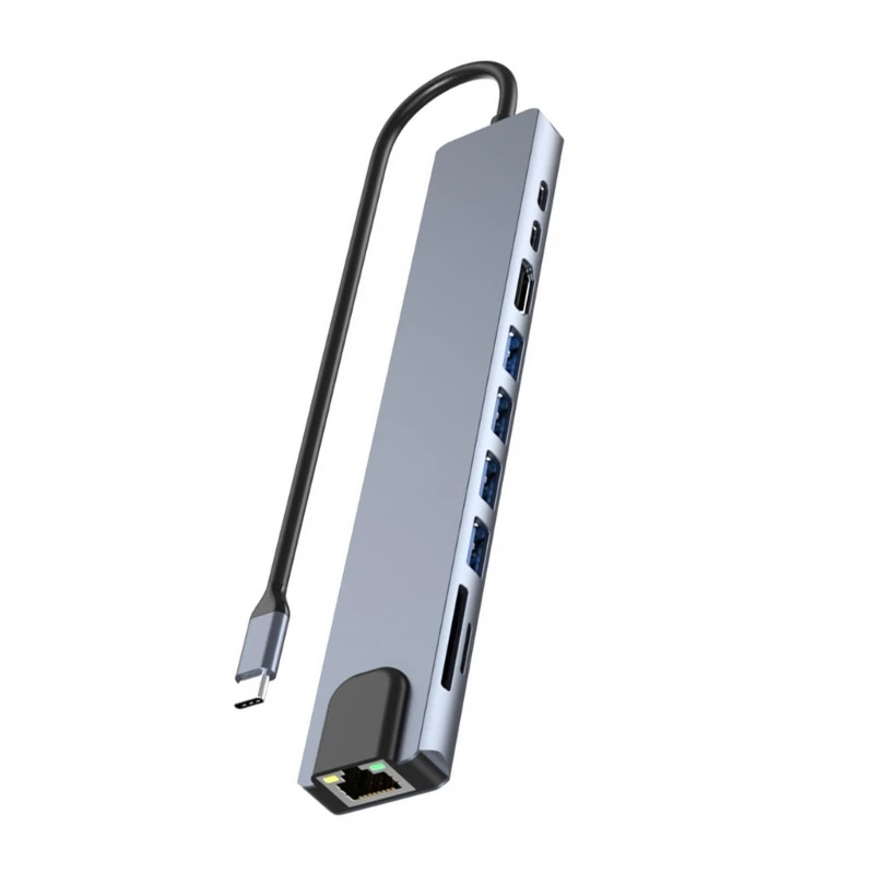 

Aluminum USB C Hub with 100Mbps Ethernet HDTV 4K Output for Advanced Laptops