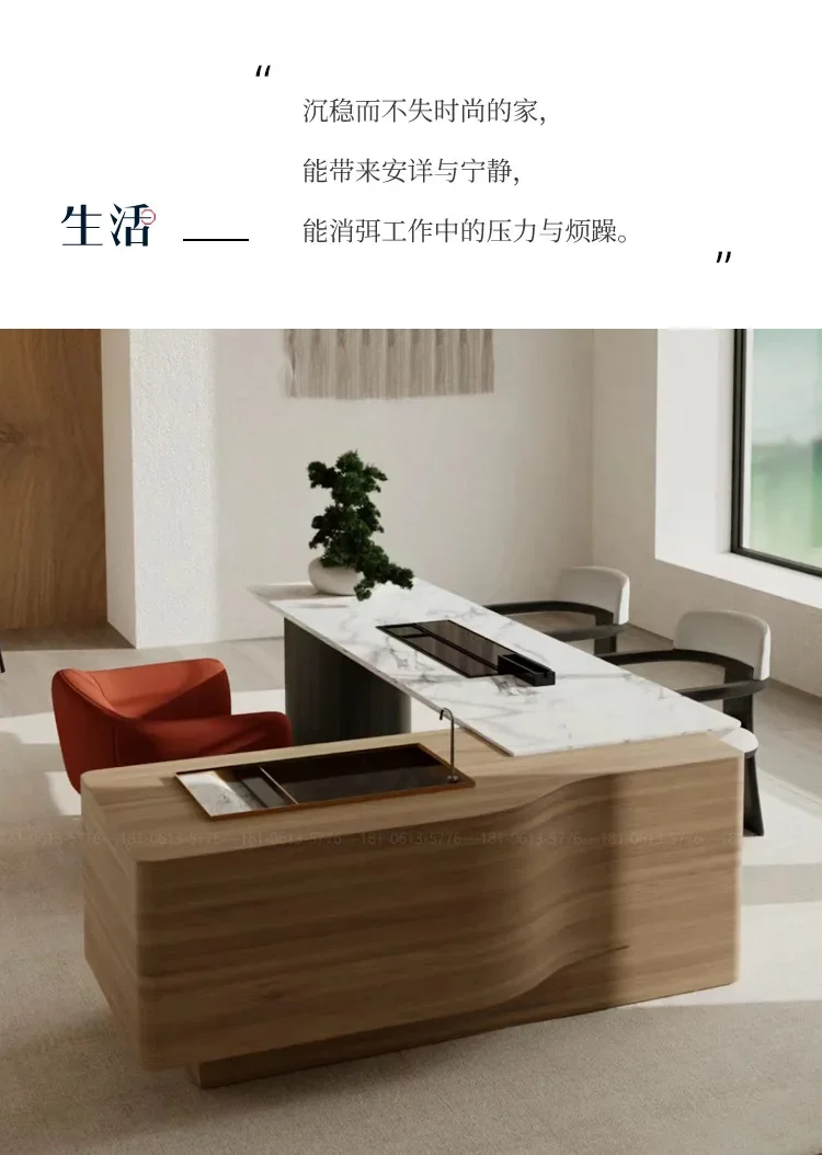 Modern light luxury high-end tea table, dining table cooking work table