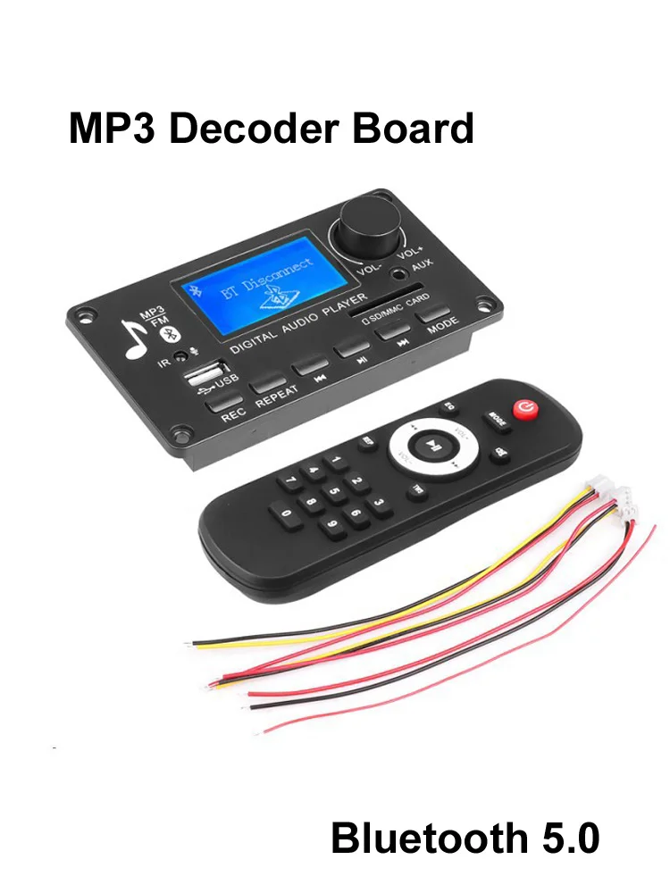 

12V Car Audio Receiver Module has USB MP3 Decoder and FM radio spuport Blutooth 5.0 and Recording Function,BT Car MP3 Player