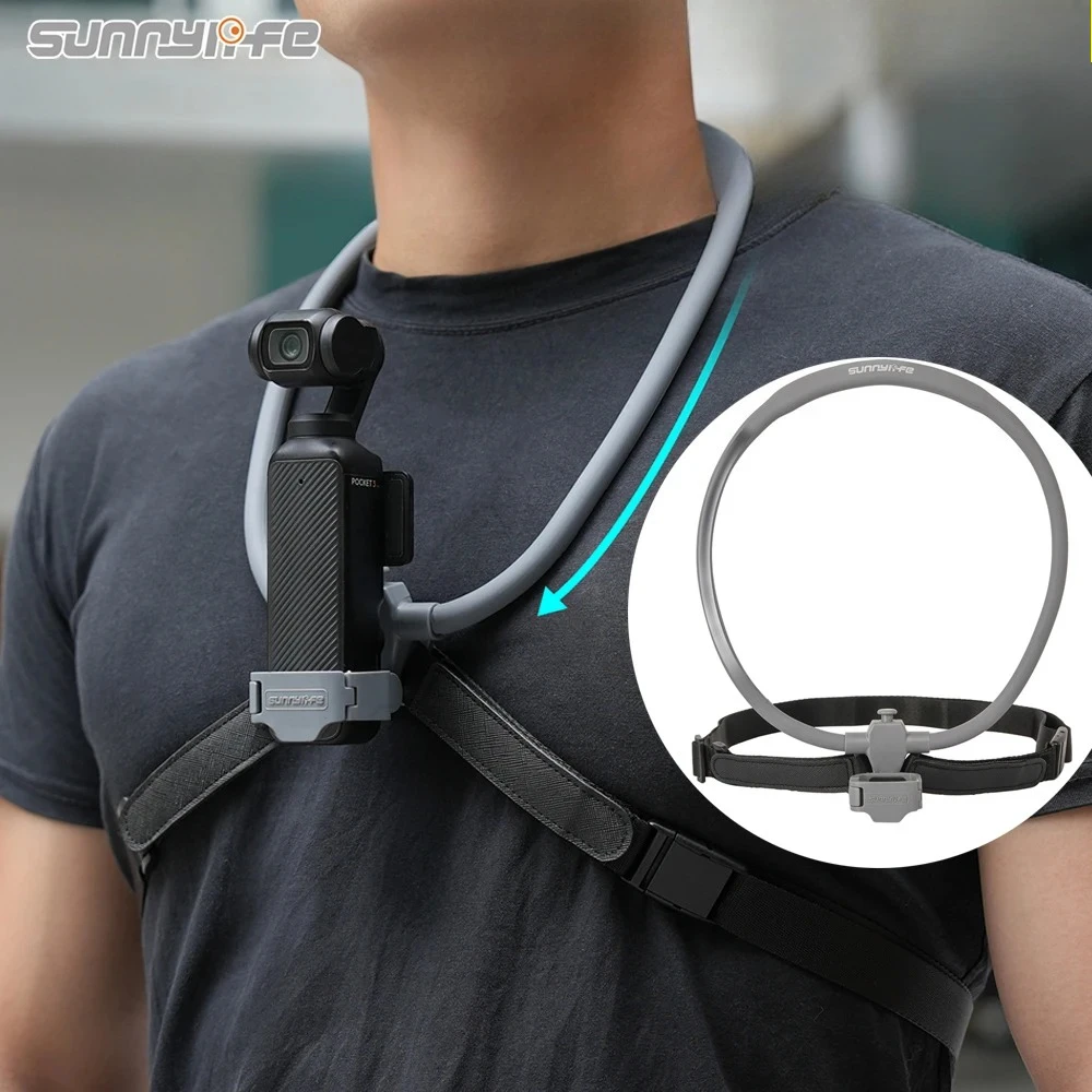 Sunnylife Adjustable Quick Release Neck Mount Hold for DJI Osmo Pocket 4 Pocket 3 Neck Strap Hold Mount Bracket for Video/Vlog