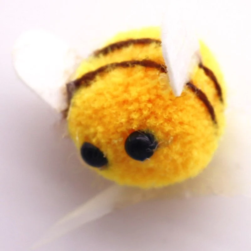 20pcs Yellow Wool Felt Bee Pompom Hair Ball Polyester Child Headdress Wedding Party Supplies DIY Handmade Material Decor