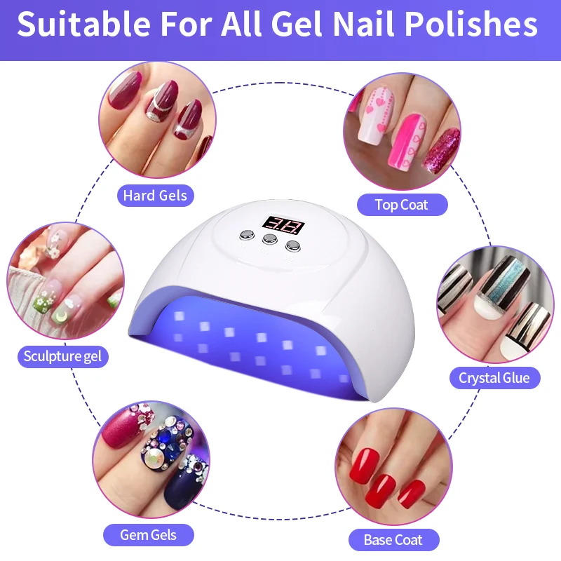 เครื่องอบเล็บยูวีแอลอีดีแบบพกพา สำหรับอบเจลขัดเงา อุปกรณ์ทำเล็บมือ