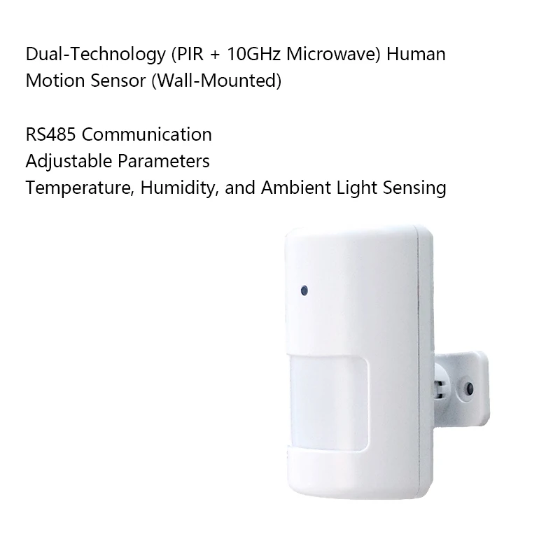 

Human Body Infrared 10GHz Microwave Dual-Detection Sensor Featuring Micro-Motion, Temperature, Humidity, and Illumination Se