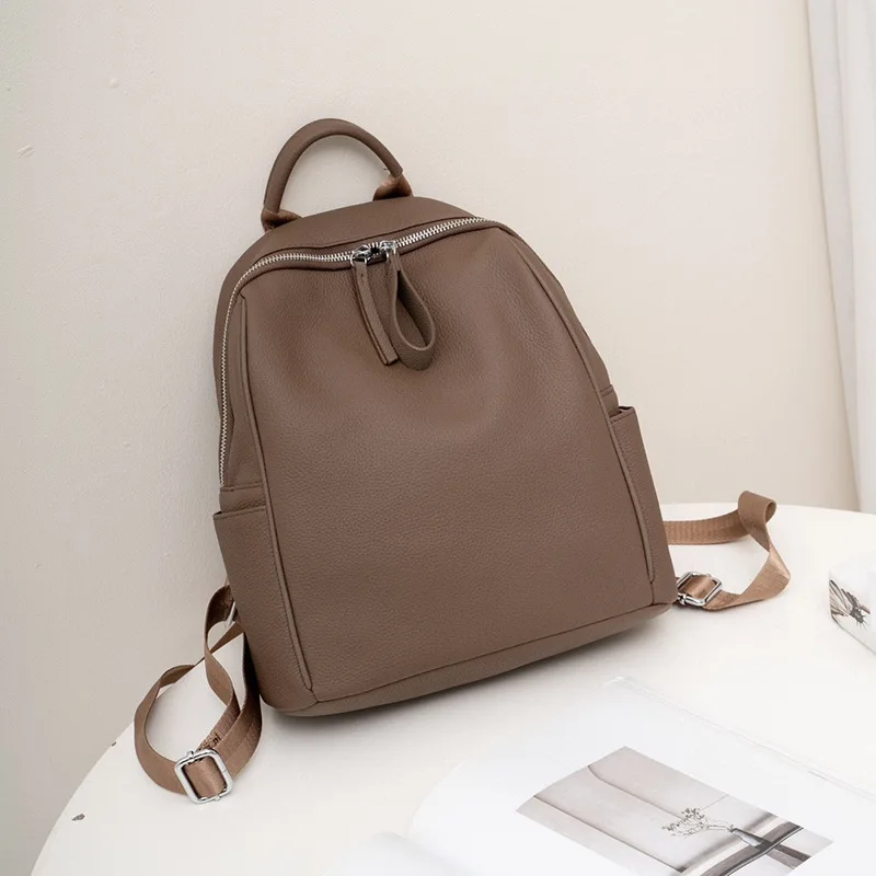 Causal Woman Genuine Leather Backpack Real Cow Leather Travel Bags Fashion Girls Leather Backpacks