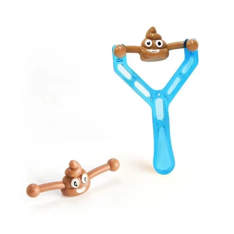 Novelty Poop Slingshot Toys Fake Poop Antistress Gadget Aldult Vent Novelty Children\'s Toy Children Sticky Stool Catapult Toy