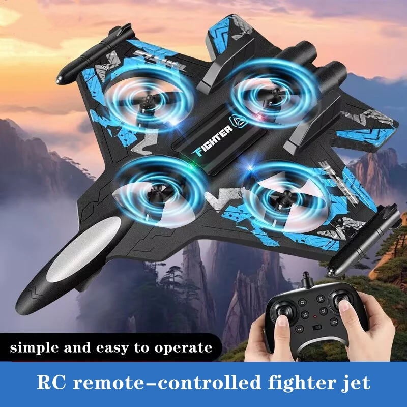 

Sixth Generation Glider Flying Helicopter Hobby Jet Plane 2.4G Stunt Remote Control Foam Fighter Airplane Toy Drone with Light