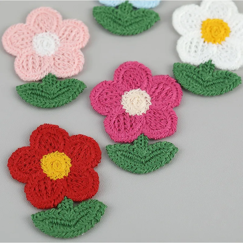 30PCS Embroidered Flower Appliques DIY Accessories for Kids Clothing, Socks, Hats, T-Shirt Decor, Hair Clips Hair Bands, Knittin