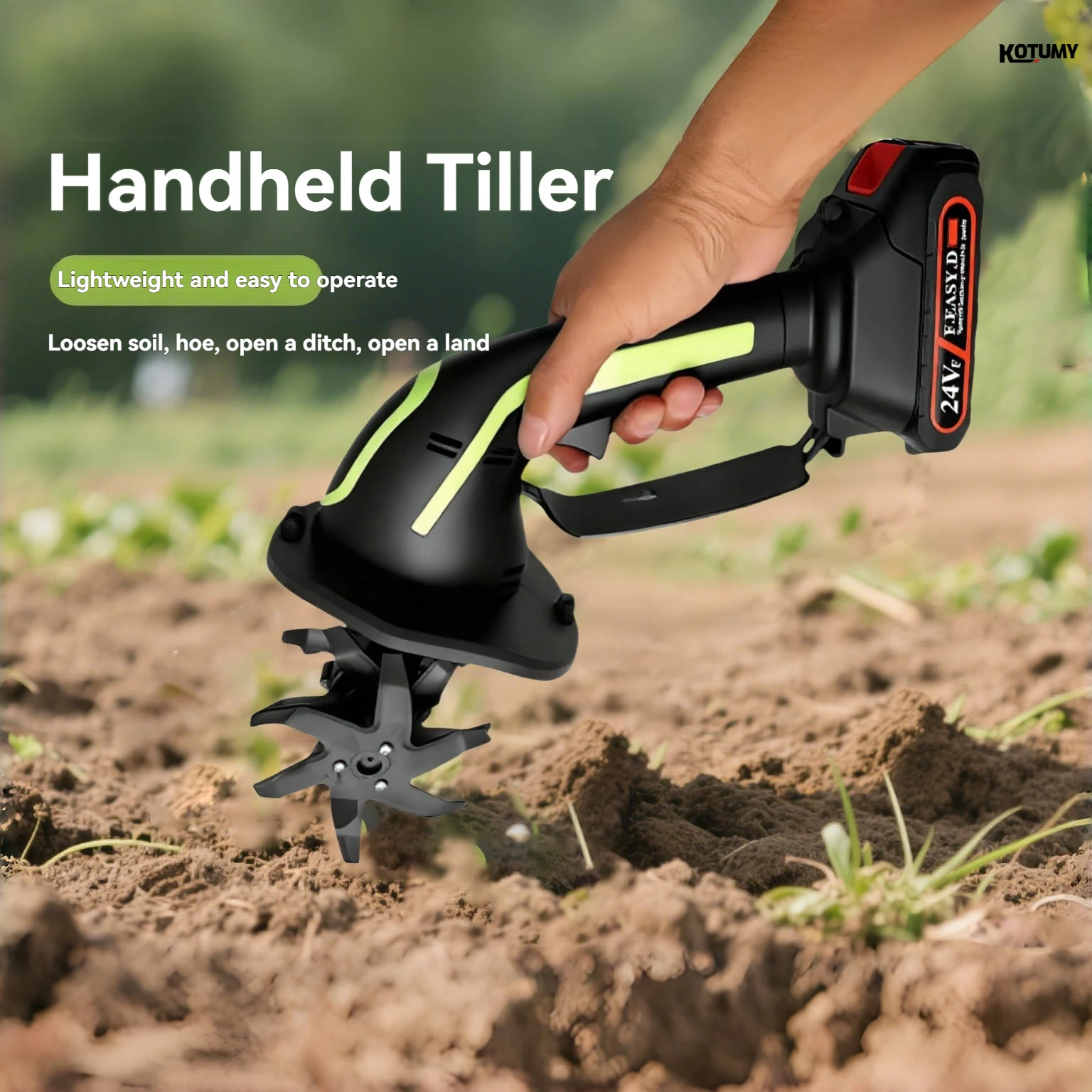 Mini Portable Rechargeable Electric Soil Loosener Handheld Garden Cultivator for Backyard Vegetable & Potted Flower Cultivation view 6