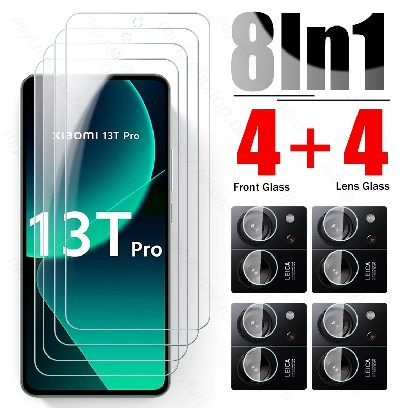 Xiomi 13T Pro Case 8 In 1 Camera Lens Protective Glass For Xiaomi Mi 13T Mi13T 13 T Pro 5G Screen Protector Tempered Glass Cover