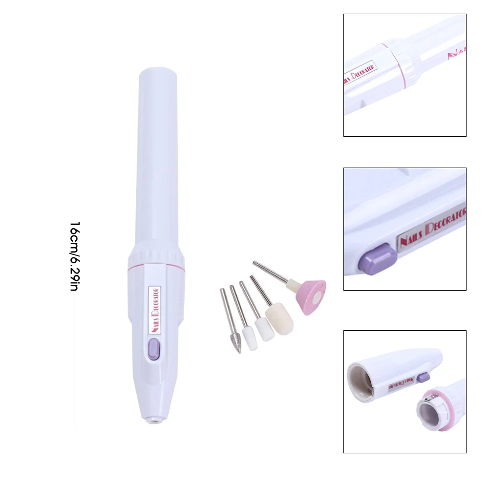 5-in-1 Electric Manicure Nail Drill File Grinder Grooming Callus Remover Nail Buffer Polisher Personal Manicure Pedicure Kit