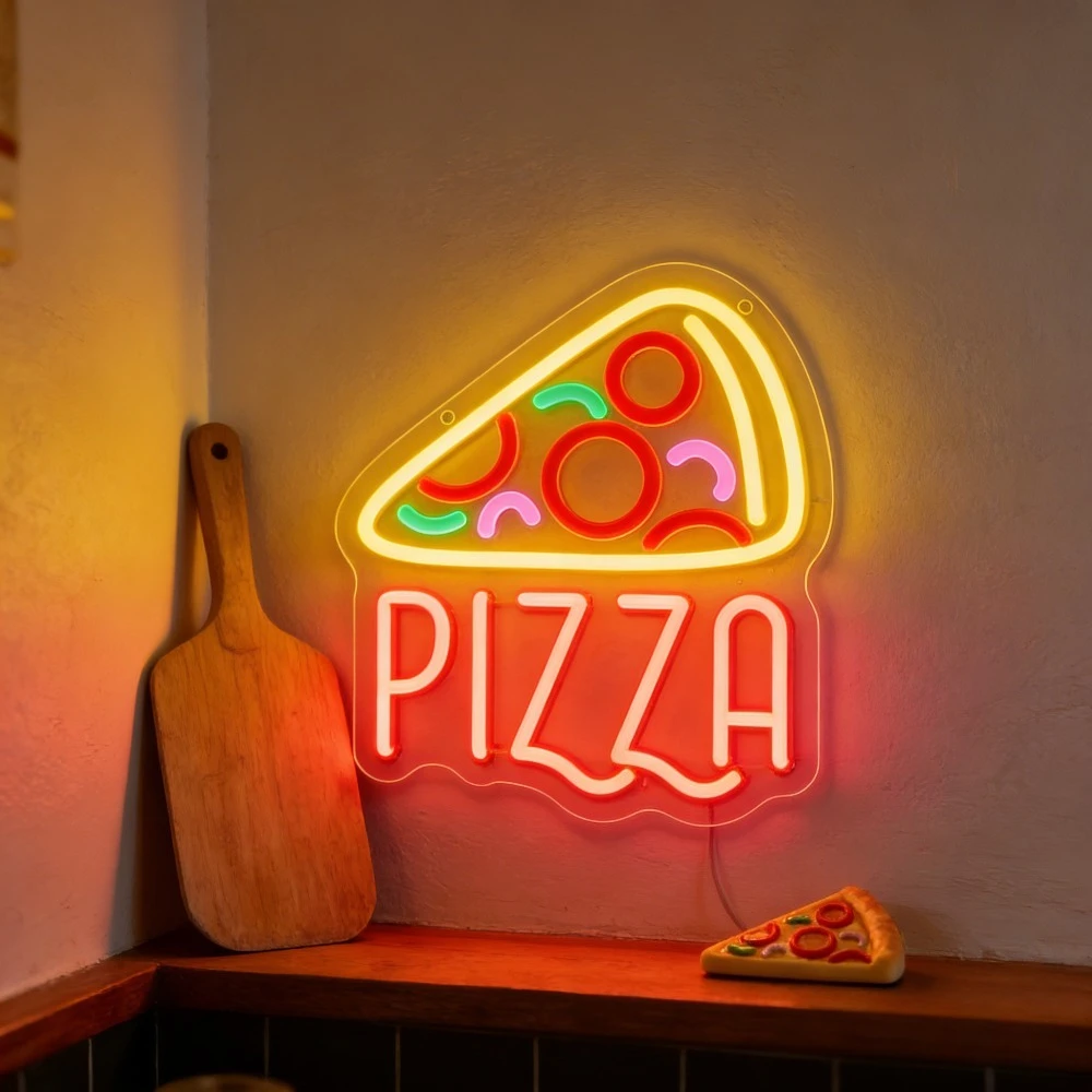 ピザスライス調光可能ネオンサインled-usb電源ネオンライト、ピザ屋、バー、キッチン、ダイナー、ウォールアート、結婚式、パーティー、バー装飾ランプ用