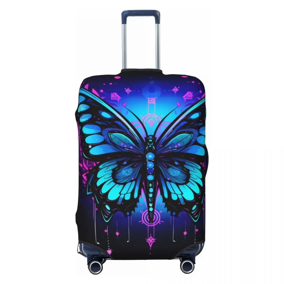 Butterfly Print Suitcase Cover Beautiful Colorful Elastic Travel Protector Luggage Case Holiday