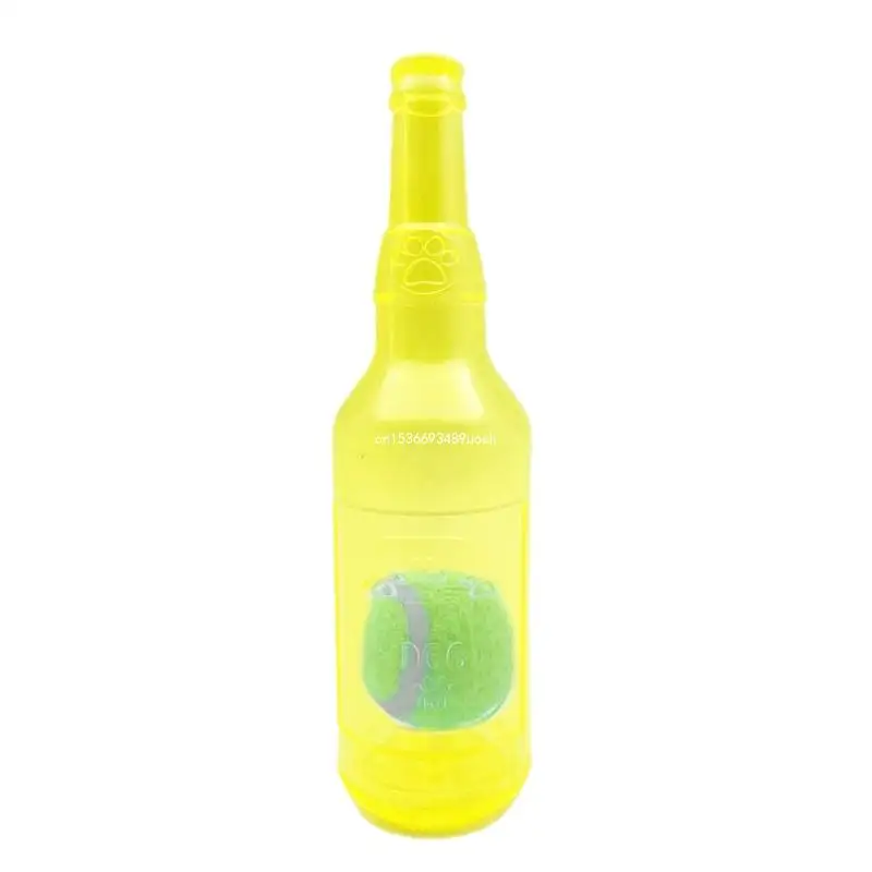 Dog Toy Teething Toy Wine Bottle-shape Teeth Cleaning Molar Toy with Tennis