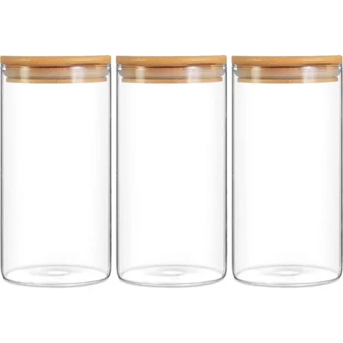 Mama Camilla Jar With Bamboo Lid 3'lü Set 300 ml