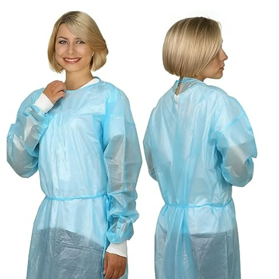 

Pcs Disposable PPE Isolation Medical Gowns by Vastmed Level 2 Polypropylene Lab Gowns Full Back Coverage Double Tie Closure Kni
